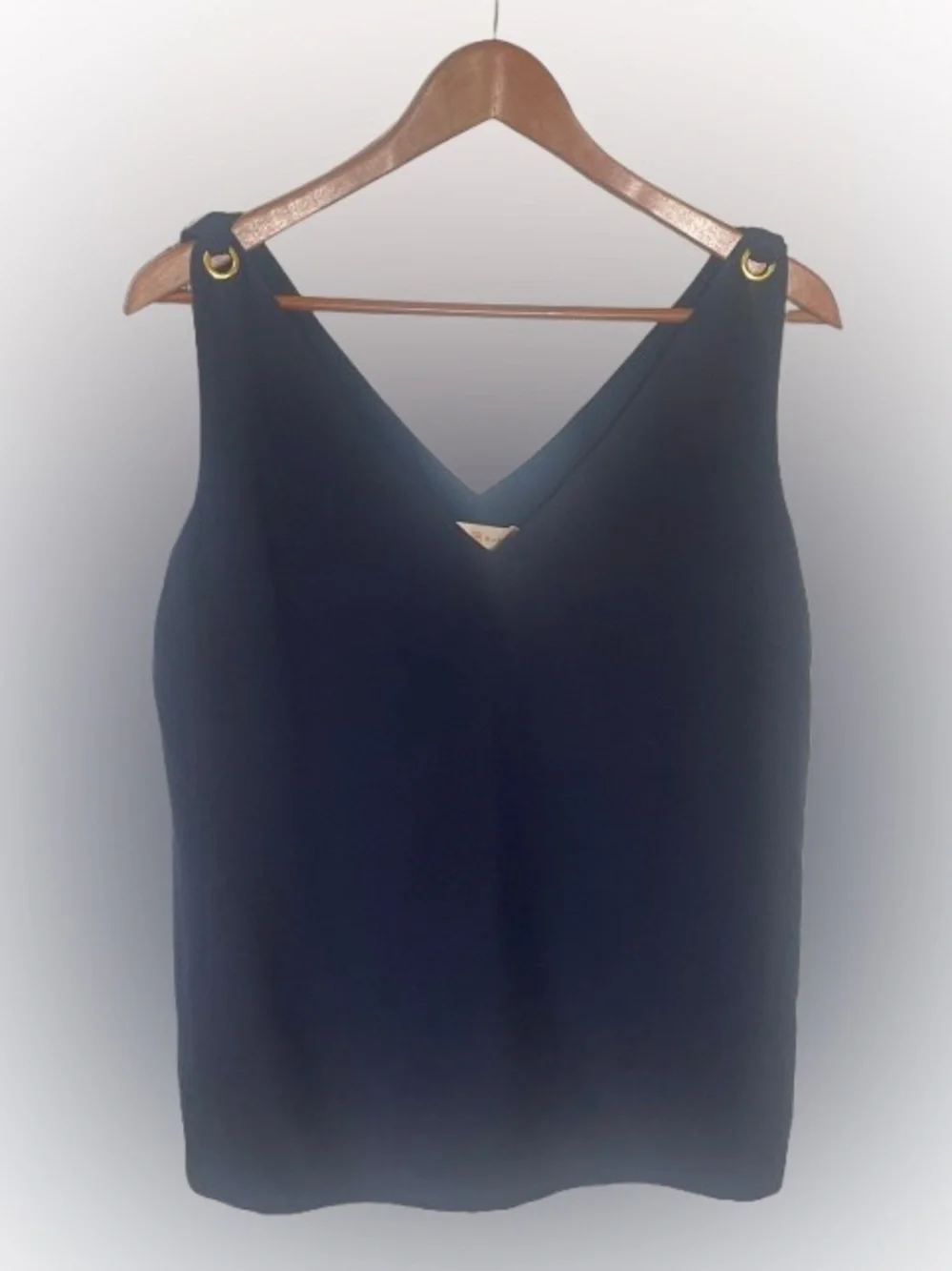 Tory Burch Blouse Top Silk 2 NWT New Lined Navy Sleeveless Designer Retail $298